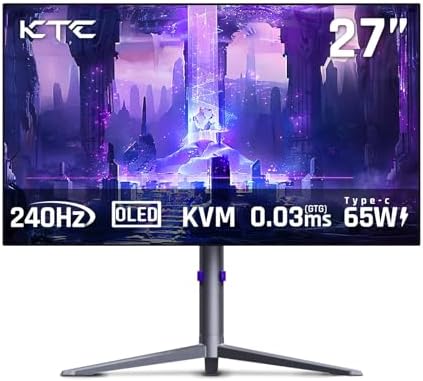 KTC Gaming Monitor 27 inch 180hz 1ms   Fast IPS Screen 1080p Monitor 2 x HDMI 2 0 &1 x Display Port 1 4   Support Freesync and Wall Mount   108  sRGB with HDR 10