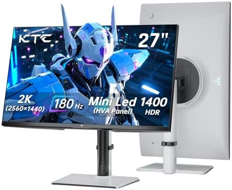KTC Gaming Monitor 27 inch 180hz 1ms   Fast IPS Screen 1080p Monitor 2 x HDMI 2 0 &1 x Display Port 1 4   Support Freesync and Wall Mount   108  sRGB with HDR 10