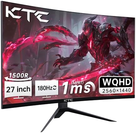KTC Gaming Monitor 27 inch 180hz 1ms   Fast IPS Screen 1080p Monitor 2 x HDMI 2 0 &1 x Display Port 1 4   Support Freesync and Wall Mount   108  sRGB with HDR 10