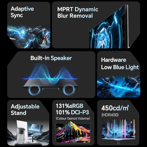 KTC Gaming Monitor 27 Inch   2K 200Hz  OC 210Hz    Built in Speakers   Fast IPS Panel   1ms Response Time  MPRT    450 cd/  Brightness  HDR400   Adaptive Sync   131  sRGB  97  DCI P3   E 2   White