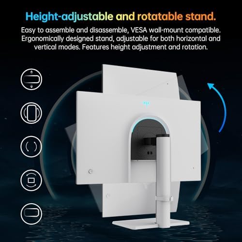 KTC Monitor 27 inch White Gaming Monitor WQHD  2560x1440  Fast IPS  300Hz  Supports 320Hz via Overclocking  1ms 144  sRGB High Brightness 450cd/   Low Blue Light  Flicker Free  2 x HDMI  1 x DP H27E6