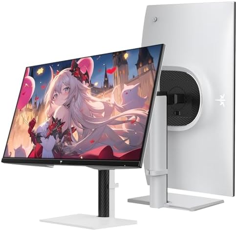 KTC Monitor 27 inch White Gaming Monitor WQHD  2560x1440  Fast IPS  300Hz  Supports 320Hz via Overclocking  1ms 144  sRGB High Brightness 450cd/   Low Blue Light  Flicker Free  2 x HDMI  1 x DP H27E6