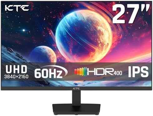 KTC Monitor 27 inch White Gaming Monitor WQHD  2560x1440  Fast IPS  300Hz  Supports 320Hz via Overclocking  1ms 144  sRGB High Brightness 450cd/   Low Blue Light  Flicker Free  2 x HDMI  1 x DP H27E6
