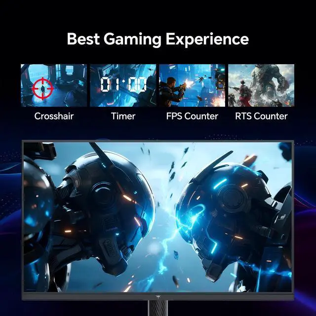 Monitor LED mini QHD KTC de 27 pulgadas, 1440P 180 Hz, HDR 1400, HDMI 2.0, DP 1.4, USB, ajuste de altura, inclinación y giro, soporte de pared VESA, blanco, M27T6