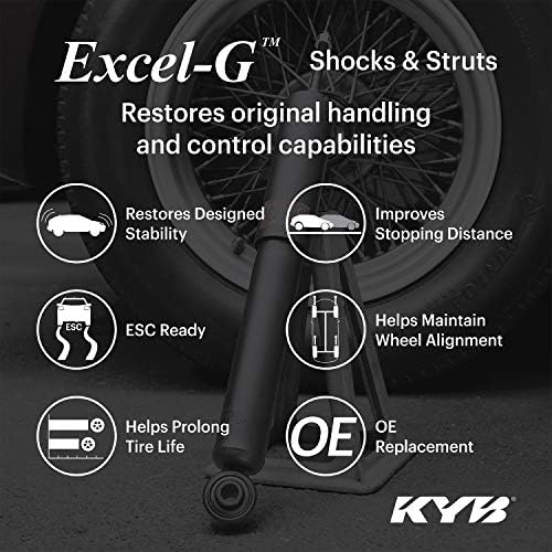 KYB 343412 Excel G Gas Shock  Black/Silver