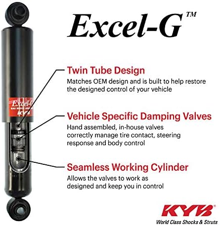 KYB 343412 Excel G Gas Shock  Black/Silver