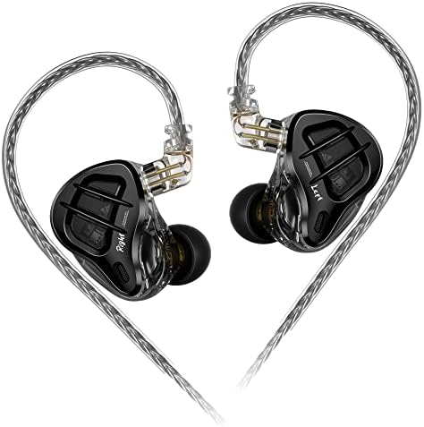 KZ ZAR - Auriculares con monitor intrauditivo con tecnología híbrida 1DD+7BA, auriculares con cable plateado IEMS para cantantes en escenario músico desmontable 2 pines