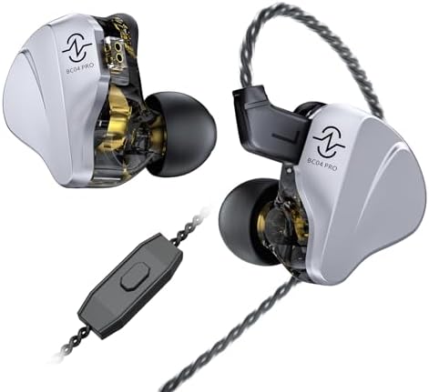 KZ ZSN PRO X Gaming Earbuds in Ear Monitor Headphones  High Fidelity IEMS Earphones  Hybrid Dual Driver Wired Earbuds with 1BA 1DD Detachable Tangle Free Cable for Computer Tablet  Black  with Mic 