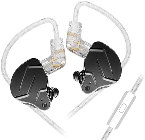 KZ ZSN PRO X Gaming Earbuds in Ear Monitor Headphones  High Fidelity IEMS Earphones  Hybrid Dual Driver Wired Earbuds with 1BA 1DD Detachable Tangle Free Cable for Computer Tablet  Black  with Mic 