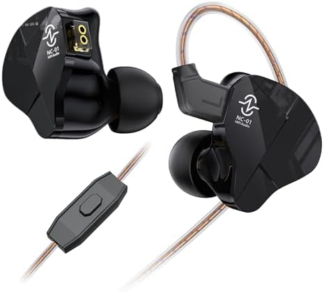KZ ZSN PRO X Gaming Earbuds in Ear Monitor Headphones  High Fidelity IEMS Earphones  Hybrid Dual Driver Wired Earbuds with 1BA 1DD Detachable Tangle Free Cable for Computer Tablet  Black  with Mic 
