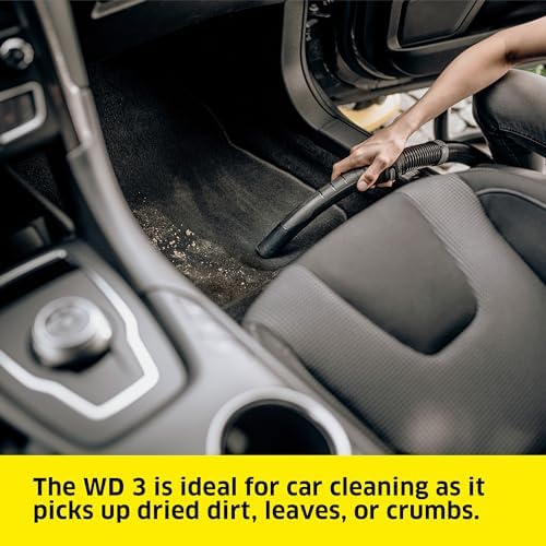 K RCHER Shop Vacuum WD 3  4 5 Gal  2 8 Peak HP  26 ft Reach  Wet Dry Vacuum Cleaner  Blower Function  Crevice Tool  Floor Nozzle  Great for Car Cleaning
