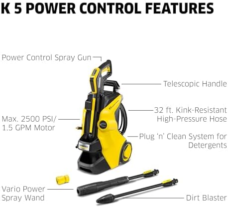 Kärcher Lavadora a presión, control de potencia K3, máx. 2100 PSI, manguera de 26 pies, 2 varillas de pulverización - 1.45 GPM