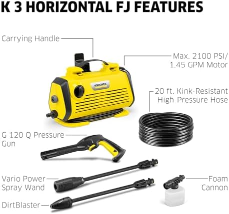 Kärcher Lavadora a presión, control de potencia K3, máx. 2100 PSI, manguera de 26 pies, 2 varillas de pulverización - 1.45 GPM
