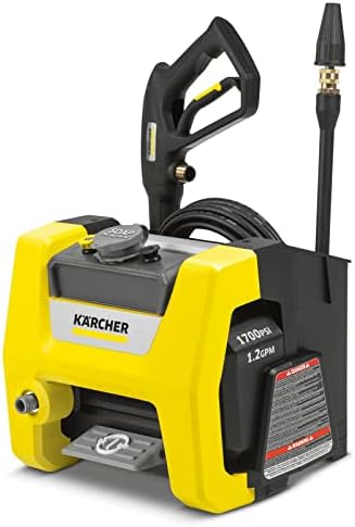K rcher Pressure Washer K1700 Cube  CETA Certified  3 Spray Nozzles  Detergent Tank  for Cars  Driveways  Siding  Patios  1 2 GPM