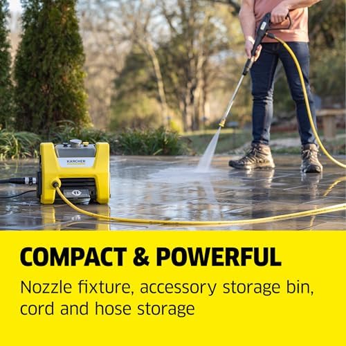 K rcher Pressure Washer K1700 Cube  CETA Certified  3 Spray Nozzles  Detergent Tank  for Cars  Driveways  Siding  Patios  1 2 GPM
