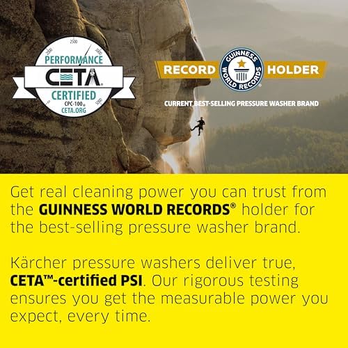 K rcher Pressure Washer K 1  Max 1 45 GPM  1700 PSI  Trigger Spray Gun & Vario Power Spray Wand   for Cars  Bikes  Deck  Driveways  Siding  Patios