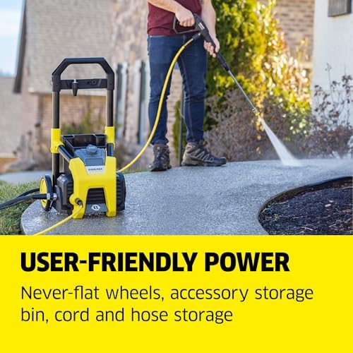 K rcher Pressure Washer K 1  Max 1 45 GPM  1700 PSI  Trigger Spray Gun & Vario Power Spray Wand   for Cars  Bikes  Deck  Driveways  Siding  Patios