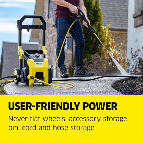K rcher Pressure Washer K 1  Max 1 45 GPM  1700 PSI  Trigger Spray Gun & Vario Power Spray Wand   for Cars  Bikes  Deck  Driveways  Siding  Patios