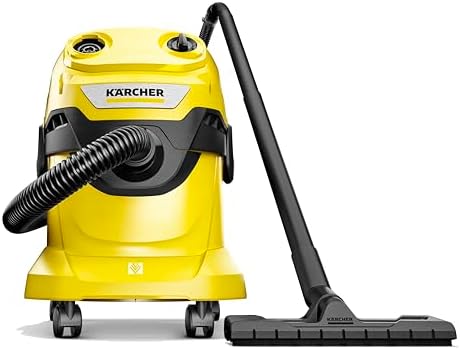K rcher Shop Vacuum WD 4  5 3 Gal  3 8 Peak HP  33 ft Reach  Wet Dry Vacuum Cleaner  Heavy Duty  Blower Function  Crevice Tool  Floor Nozzle  Great for DIY Projects and Workshops