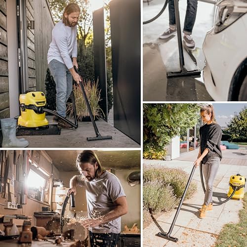 K rcher Shop Vacuum WD 4  5 3 Gal  3 8 Peak HP  33 ft Reach  Wet Dry Vacuum Cleaner  Heavy Duty  Blower Function  Crevice Tool  Floor Nozzle  Great for DIY Projects and Workshops
