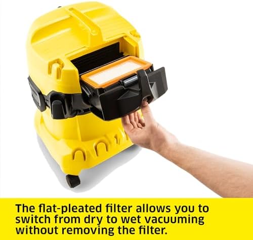 K rcher Shop Vacuum WD 4  5 3 Gal  3 8 Peak HP  33 ft Reach  Wet Dry Vacuum Cleaner  Heavy Duty  Blower Function  Crevice Tool  Floor Nozzle  Great for DIY Projects and Workshops