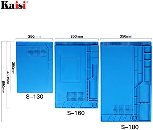 Kaisi Heat Insulation Silicone Repair Mat with Scale Ruler and Screw Position for Soldering Iron  Phone and Computer Repair Size 17 7 x 11 8 Inches