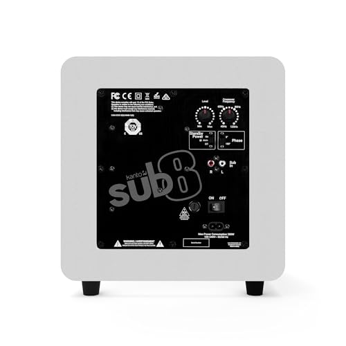 Kanto SUB8VMW Sealed Powered Subwoofer   300W Peak Power   8 Woofer   Matte White