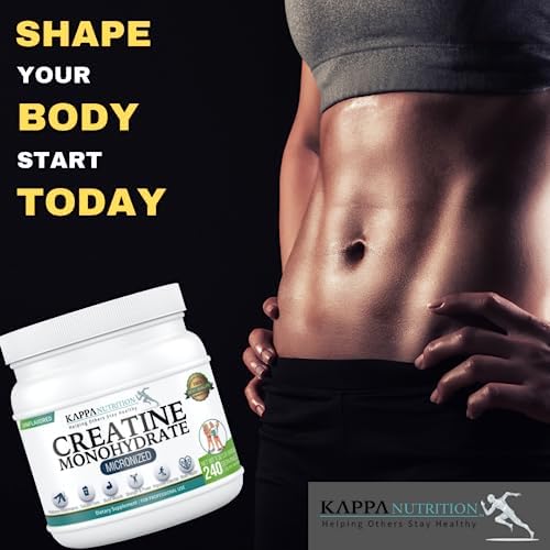 Kappa Nutrition Creatine Monohydrate Powder  Pure Amino Acid Formula  Supports Muscle Strength  Cellular Energy & Mental Focus  Gluten Free  Keto  2 25g per Scoop  240 Servings  Net Wt  1 32 LB  600g 