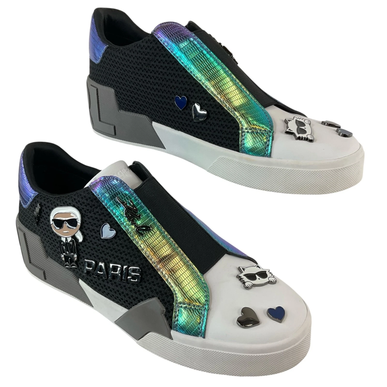 Karl Lagerfeld Shoes Womens Size 7 Mavise Slip on Sneaker with Pins Nwob  149