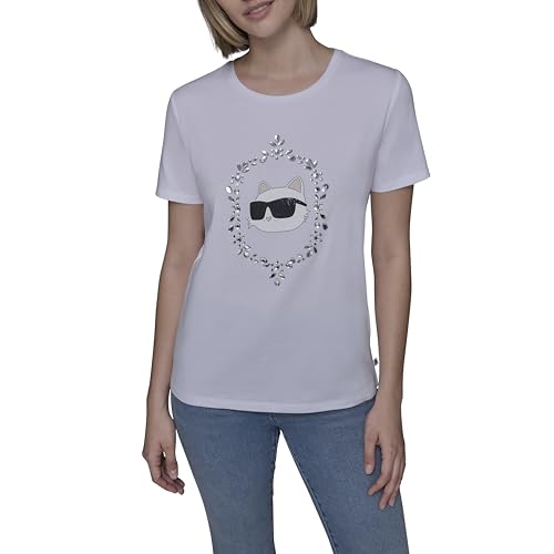 Karl Lagerfeld Womens Short Sleeve Soft Everyday Logo T Shirt