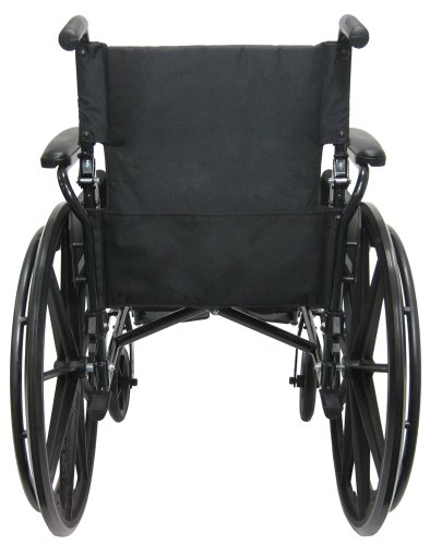 Karman Healthcare 802N DY Aluminum Lightweight Wheelchair with Flip Back Armrests  Swing Away Footrests  Black  16 Seat Width