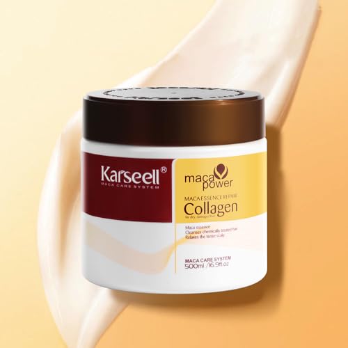 Karseell Collagen Hair Treatment Deep Repair Conditioning All Hair Types 16 90 oz 500ml Argan Oil Hair Serum for Dry Damaged Hair 50ml