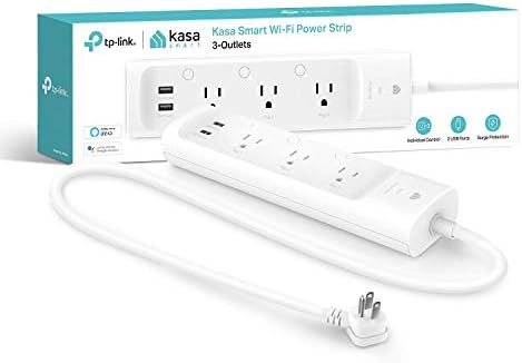 Kasa Smart Plug Power Strip KP303  Surge Protector with 3 Individually Controlled Smart Outlets and 2 USB Ports  Works with Alexa & Google Home  No Hub Required   White
