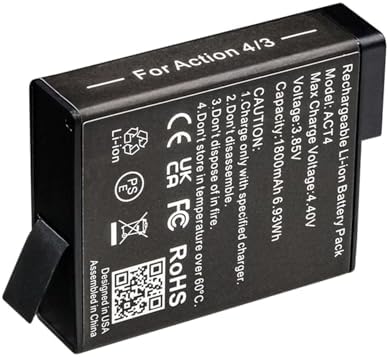 Kastar 2 Pack Battery 3 85V 1800mAh 6 93Wh Replacement for DJI Osmo Action 3/4/5 Pro Battery  DJI Osmo Action 3 Sport Camera  DJI Osmo Action 4 Sport Camera  DJI Osmo Action 5 Pro Sport Camera