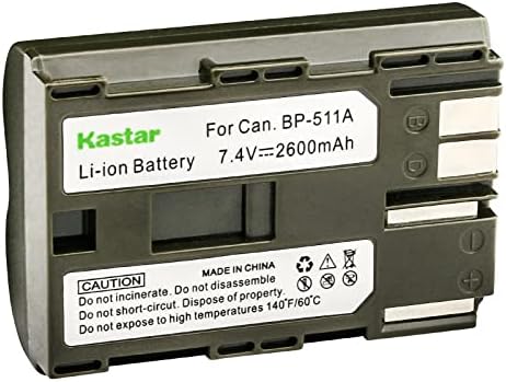 Kastar 3 Pack BP 511 Battery Replacement for Canon BP 508 BP 511 BP 511A BP 512 BP 512A BP 514 BP 522 BP 535 Battery  Canon CB 5L CG 580 Charger  Canon Battery Grip BG E2N