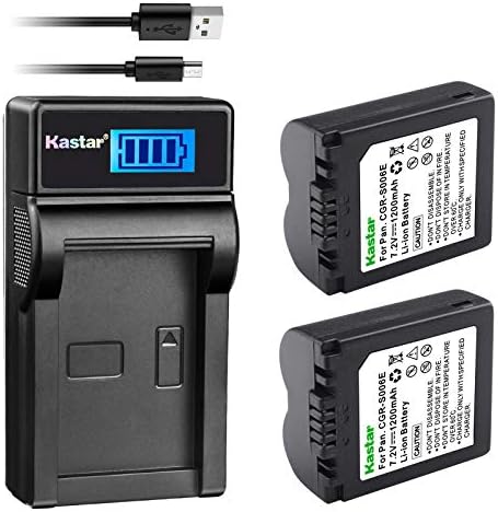 Kastar Battery  X2  & LCD Slim USB Charger for Panasonic CGA S006  CGR S006 and Panasonic Lumix DMC FZ7  DMC FZ8  DMC FZ18  DMC FZ28  DMC FZ30  DMC FZ35  DMC FZ38  DMC FZ50 Digital Camera