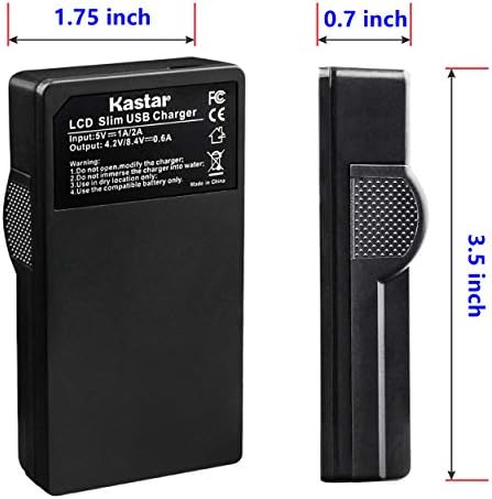 Kastar Battery  X2  & LCD Slim USB Charger for Panasonic CGA S006  CGR S006 and Panasonic Lumix DMC FZ7  DMC FZ8  DMC FZ18  DMC FZ28  DMC FZ30  DMC FZ35  DMC FZ38  DMC FZ50 Digital Camera