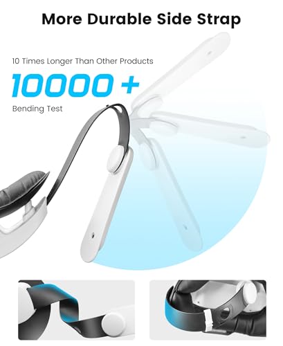 Kawaye for Meta Quest 3S/Quest 2/Quest 3 Head Strap with 7500mAh Hot-Swap Battery, Double Knobs Adjustable VR Headset Strap Enhanced Support&Comfort&Reduce Pressure