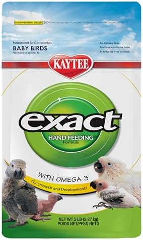 Kaytee Exact Hand Feeding Pet Bird Baby Food For Parrots  Parakeets  Lovebirds  Cockatiels  Conures  Cockatoos  and Macaws  5 Pound