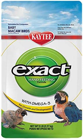 Kaytee Exact Hand Feeding Pet Bird Baby Food For Macaw  Eclectus  Hawk Headed  African Parrots  Caiques  and Any Baby Under 2 Weeks Old  5 Pound