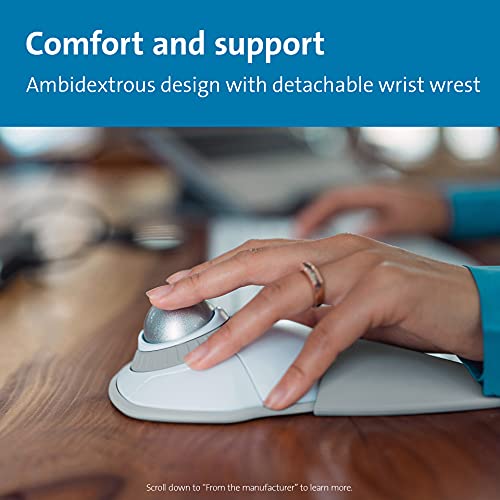 Kensington Orbit Wireless Trackball with Scroll Ring   White  K70991WW