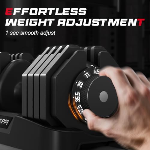 Keppi Adjustable Dumbbells Set 25lb/40lb/55lb/60lb  Anti Slip Metal Fast Adjust Weight Handle  Exercise & Fitness for Full Body Workout   Adjustable Dumbbell Series