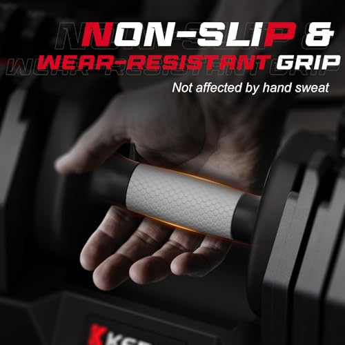 Keppi Adjustable Dumbbells Set 25lb/40lb/55lb/60lb  Anti Slip Metal Fast Adjust Weight Handle  Exercise & Fitness for Full Body Workout   Adjustable Dumbbell Series