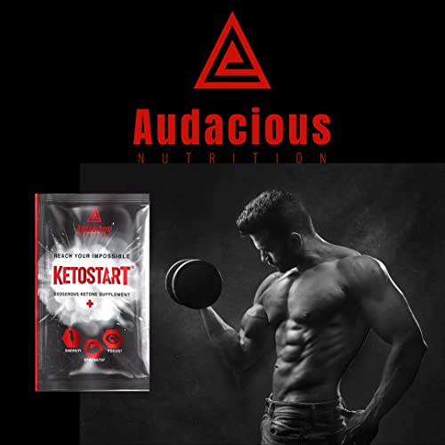 KetoStart    Exogenous Ketones Powder with Electrolytes for Energy  Strength & Focus   with Caffeine   Raspberry Lemonade Flavor Electrolyte Powder  10x Ketones Drink Mix Packets 