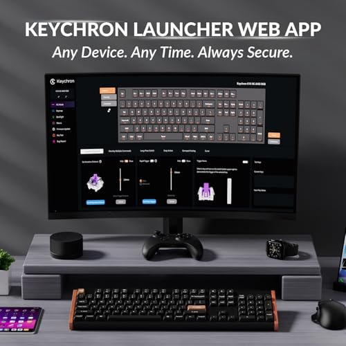 Keychron K10 HE Hall Effect Keyboard Wireless  Magnetic Switch Hot Swappable  Adjustable Actuation Rapid Trigger Mode with Aluminum   Wood Frame  Full Size Custom RGB for Mac Windows Linux   Black