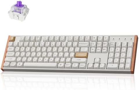 Keychron K10 HE Hall Effect Keyboard Wireless  Magnetic Switch Hot Swappable  Adjustable Actuation Rapid Trigger Mode with Aluminum   Wood Frame  Full Size Custom RGB for Mac Windows Linux   Black