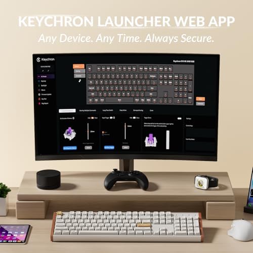Keychron K10 HE Hall Effect Keyboard Wireless  Magnetic Switch Hot Swappable  Adjustable Actuation Rapid Trigger Mode with Aluminum   Wood Frame  Full Size Custom RGB for Mac Windows Linux   Black