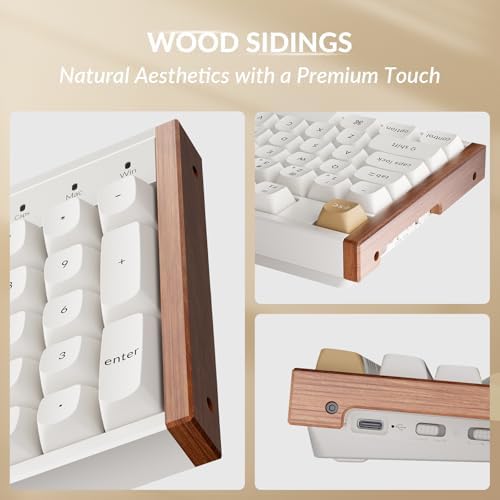 Keychron K10 HE Hall Effect Keyboard Wireless  Magnetic Switch Hot Swappable  Adjustable Actuation Rapid Trigger Mode with Aluminum   Wood Frame  Full Size Custom RGB for Mac Windows Linux   Black