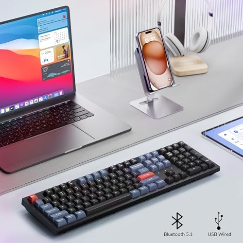 Keychron K10 Pro Wireless Custom Mechanical Keyboard  QMK/VIA Programmable Bluetooth/Wired White Backlight  Hot swappable Keychron K Pro Brown Switch   For Mac Windows Linux