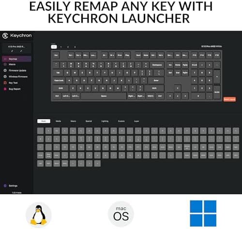 Keychron K10 Pro Wireless Custom Mechanical Keyboard  QMK/VIA Programmable Bluetooth/Wired White Backlight  Hot swappable Keychron K Pro Brown Switch   For Mac Windows Linux